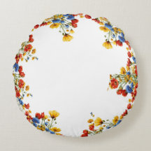Modern Floral Round Pillow