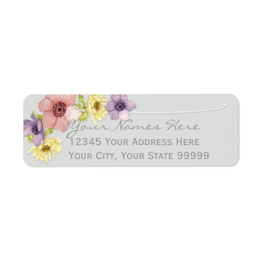 Modern Floral Rustic Lettered Typography Spring Return Address Label
