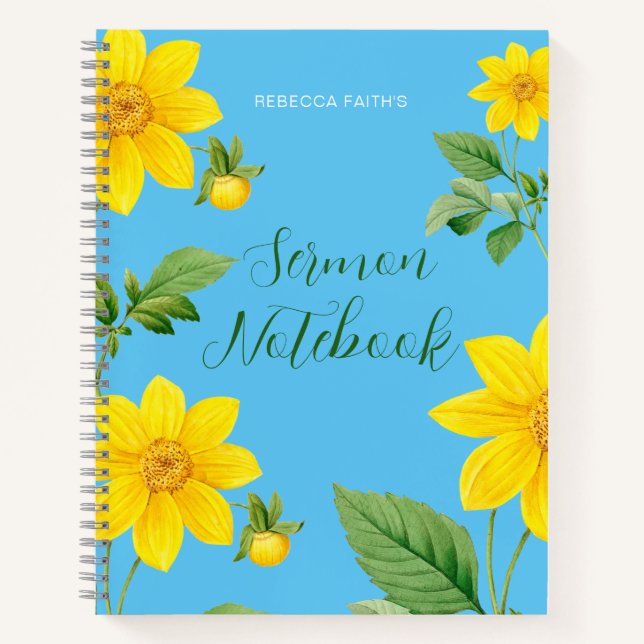 Modern Floral Sermon Notebook (Front)