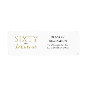 Modern Floral Sixty and Fabulous Bold Return Address Label