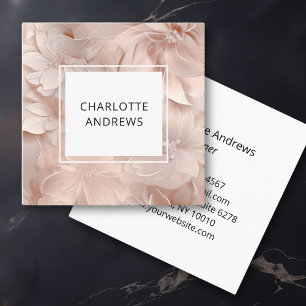 Modern floral square business card