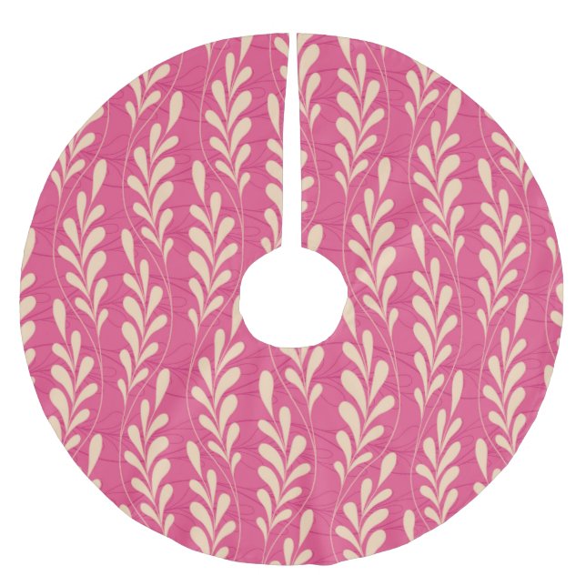 Modern Floral: Stylish Pattern. Brushed Polyester Tree Skirt (Front)