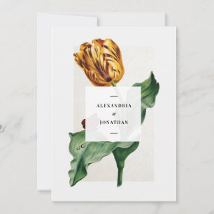 Modern Floral Tulip Wedding  Invitation