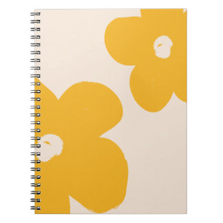 Modern Floral Vintage Boho Flower Hand Drawn Notebook