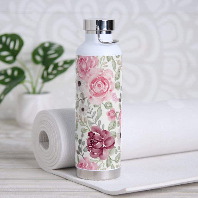 Modern Floral  Water Bottle (Yoga)