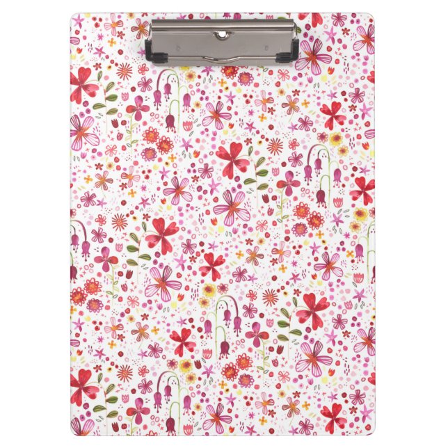 Modern Floral Watercolor Clipboard (Front)
