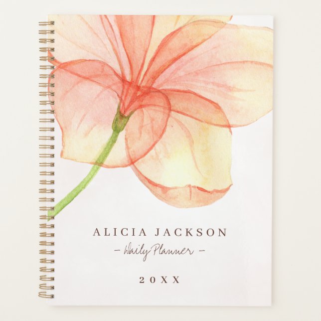 Modern floral watercolor feminine business planner (Front)