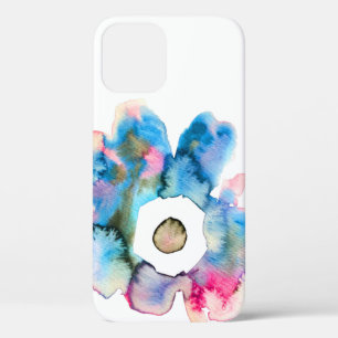 Modern floral watercolor hand drawn flower iPhone 12 case
