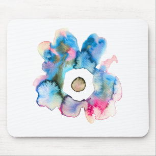 Modern floral watercolor hand drawn flower mouse pad