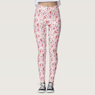 Modern Floral Watercolor Leggings
