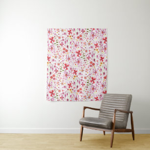 Modern Floral Watercolor Tapestry