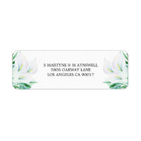 Modern Floral Watercolor White Calla Lily Wedding