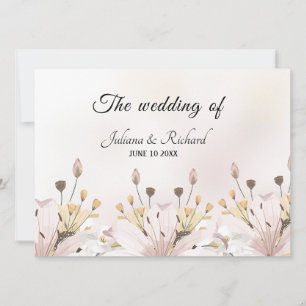 Modern Floral Wedding Guest Card
