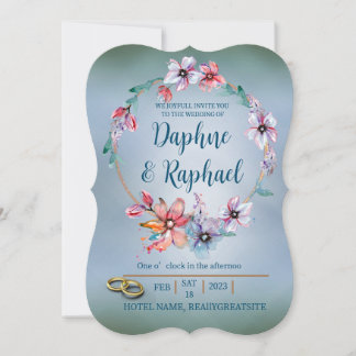 Modern Floral Wedding Invitation