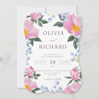 Modern Floral Wedding Invitation 