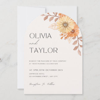 Modern Floral Wedding Invitation