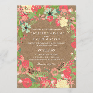 MODERN FLORAL WEDDING INVITATION