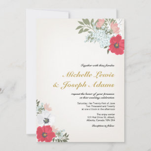 Modern Floral Wedding Invitation