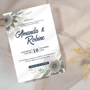Modern Floral Wedding Invitation