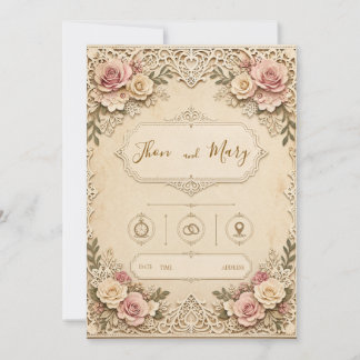 Modern Floral Wedding Invitation