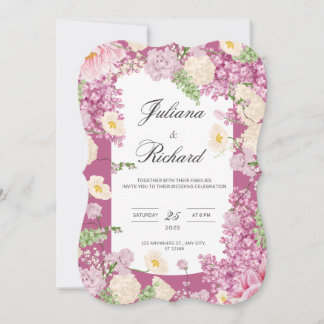 Modern Floral Wedding Invitation 