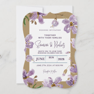 Modern Floral Wedding Invitation 