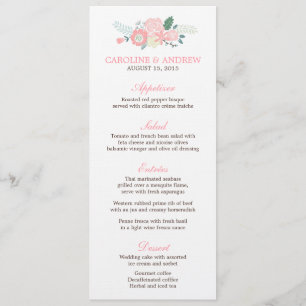 Modern Floral Wedding Menu Cards