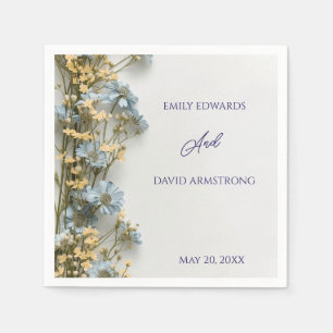 Modern Floral Wedding Napkins