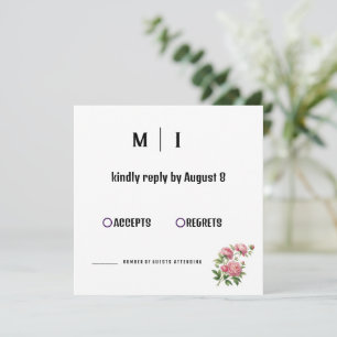 Modern Floral Wedding RSVP Card