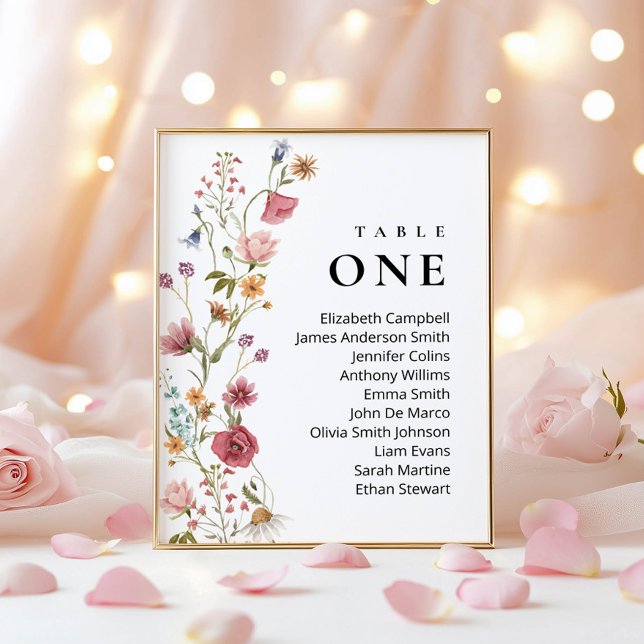 Modern Floral Wedding Seating Chart Sign Cards (Creator Uploaded)