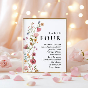 Modern Floral Wedding Seating Chart Sign Cards