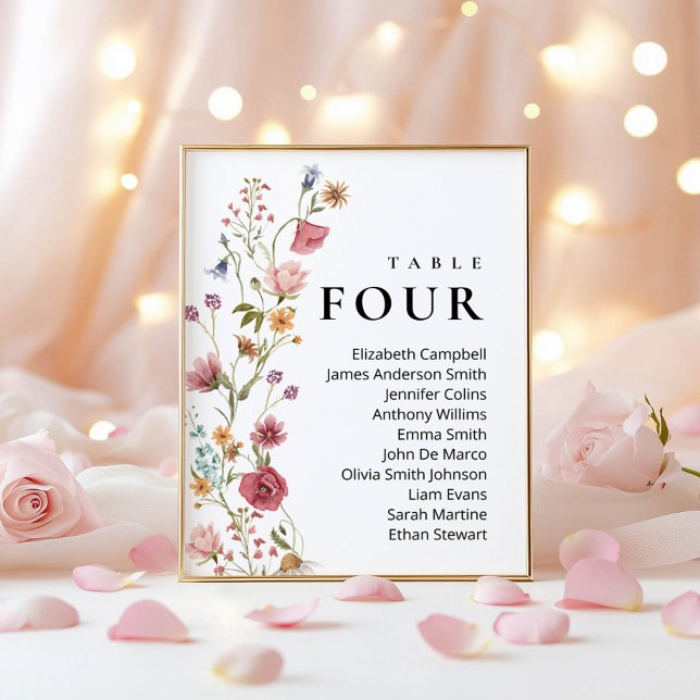 Modern Floral Wedding Seating Chart Sign Cards (Creator Uploaded)