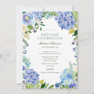 Modern Floral Wildflower Birthday Invitation