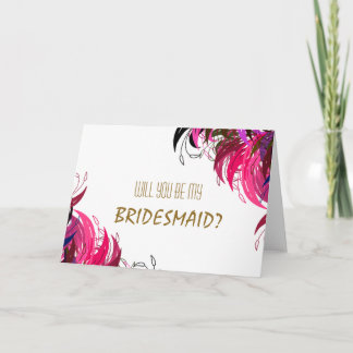 Modern Floral Will You Be My Bridesmaid Wedding Invitation
