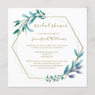 Modern Floral Wreath Bridal Shower Invitation