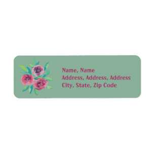 Modern Floral Wreath Greetings Postage Return Address Label