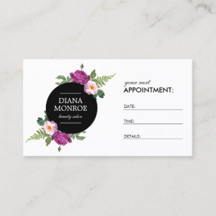 Modern Floral Wreath Salon Appointment Card