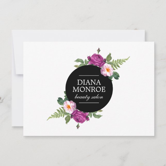 Modern Floral Wreath Salon Gift Certificate (Front)