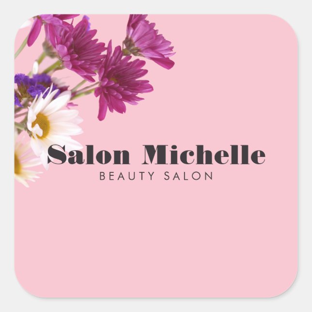Modern Floral Wreath Square Sticker (Front)