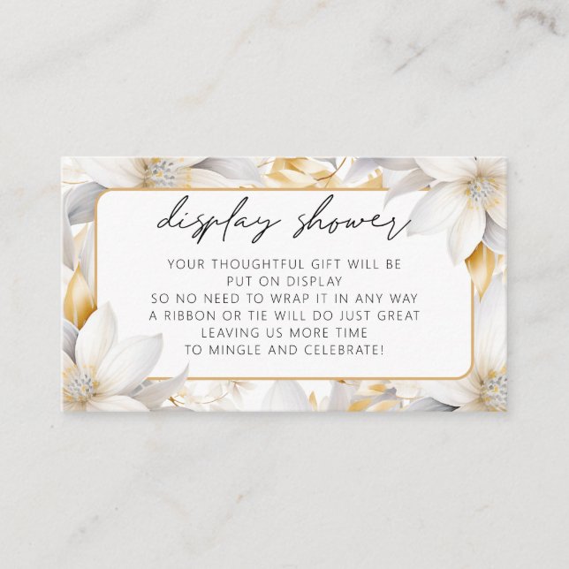 Modern Florals Border Display Bridal Shower   Enclosure Card (Front)