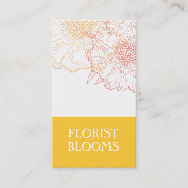 Modern Florist Business Cards Yellow Orange Red (Front)