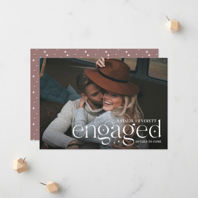 Modern Flourish | Photo Engagement Announcement (Front/Back In Situ)