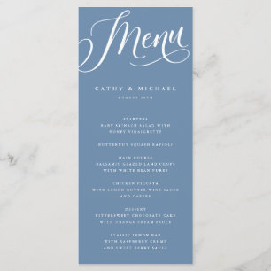 Modern Flourish Script, Dusty Blue Menu