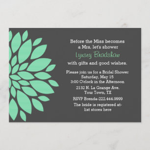 Modern Flower Bridal Shower Invitation