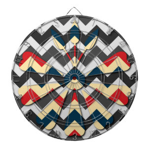 Modern Flower Chevron Zigzag Pattern Dartboard
