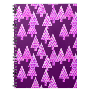 Modern flower Christmas trees - amethyst purple Notebook