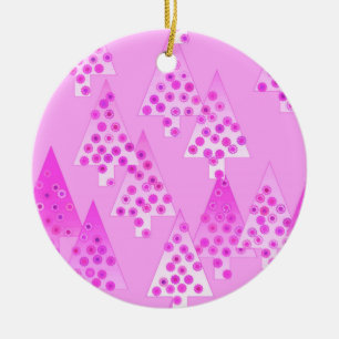 Modern flower Christmas trees - orchid & violet Ceramic Tree Decoration