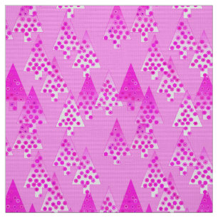 Modern flower Christmas trees - orchid & violet Fabric