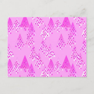 Modern flower Christmas trees - orchid & violet Holiday Postcard