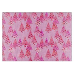 Modern flower Christmas trees - pastel pink Cutting Board